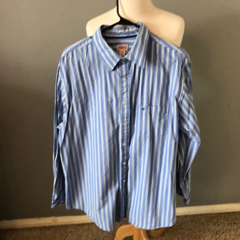 Blue and white stripped